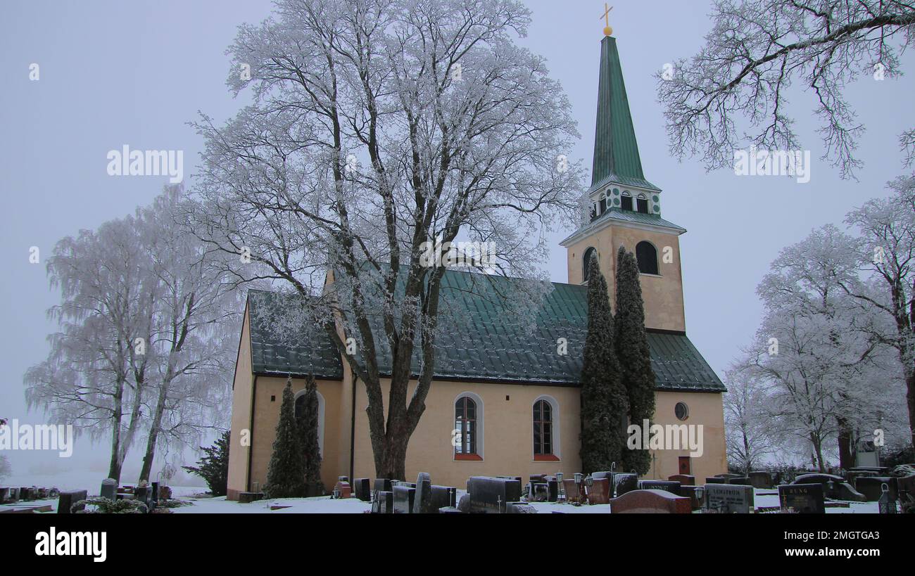 Degerbyn kirkko, Bertel Liljequist 1932, Inkoo Stockfoto