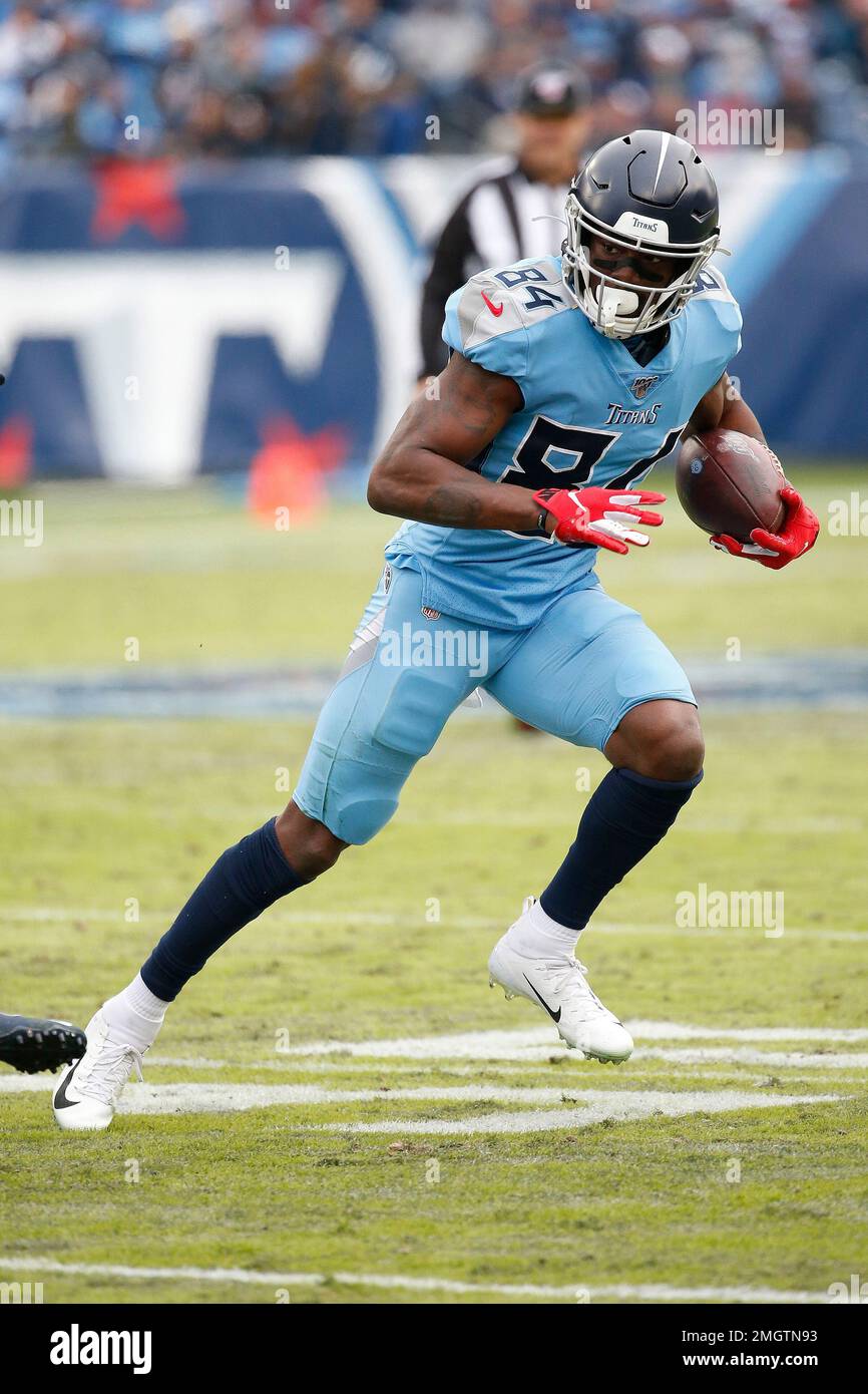 Tennessee Titans wide receiver Corey Davis #84 during an NFL football game between the Houston Texans and the Tennessee Titans, Sunday, Dec. 15, 2019 in Nashville, TN (Photo by Michael Zito/AP Images for Panini) Stockfoto