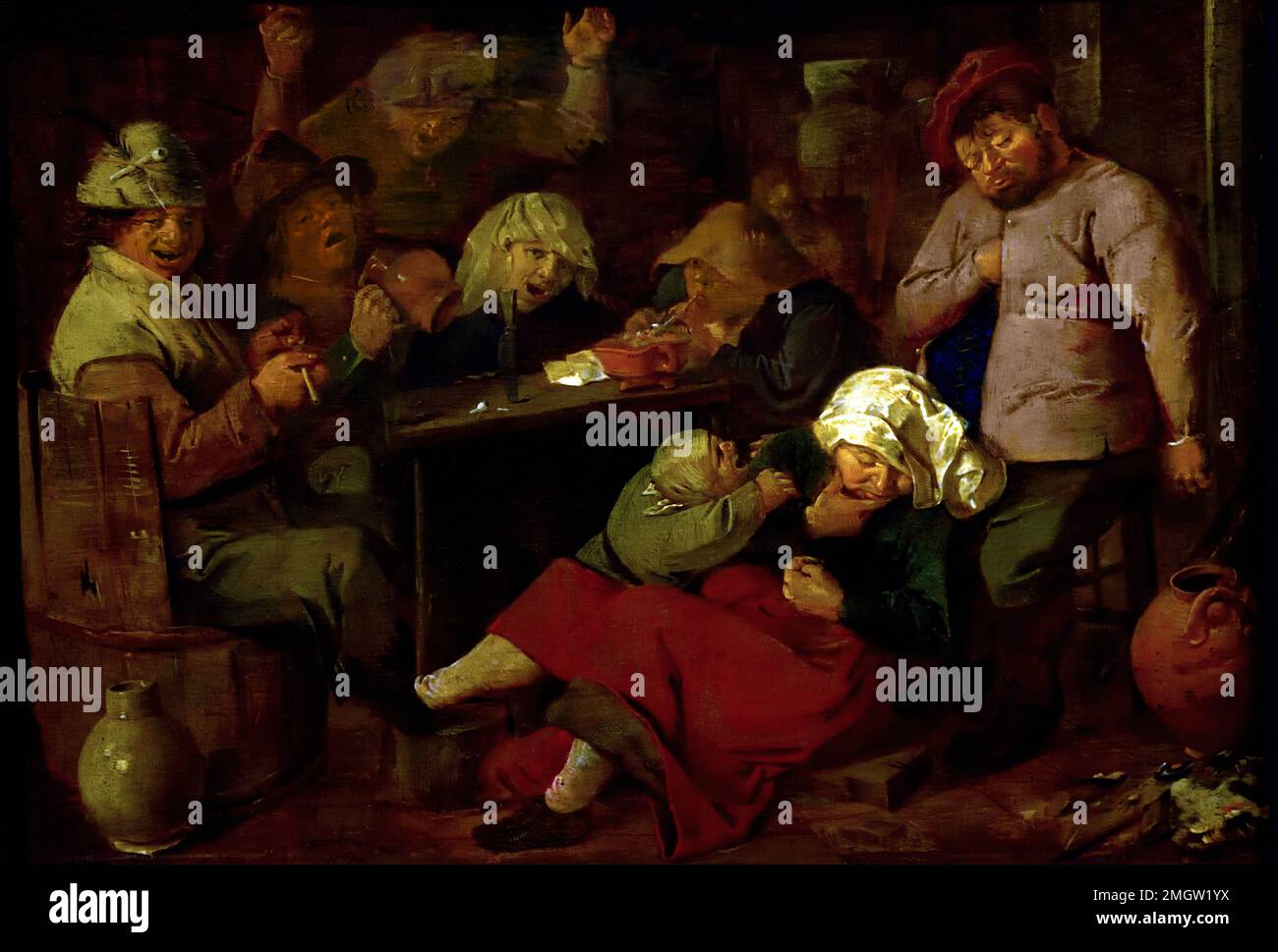 Gasthaus mit betrunkenen Peasants1626 Adriaen Brouwer (1605 – 1638) flämischen niederländischen Malers siebzehnten Jahrhundert Niederlande Belgien Stockfoto