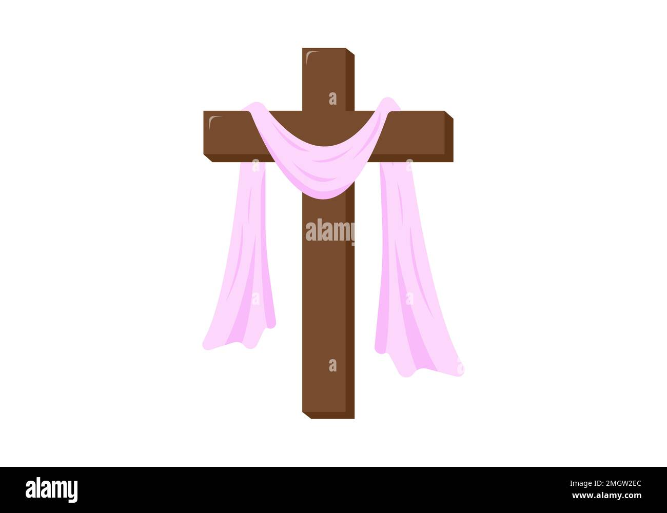 Christliche Grußkarte oder Banner der Heiligen Woche vor Ostern. Kreuz von Jesus Christus auf weißem Hintergrund. Vektordarstellung Stock Vektor