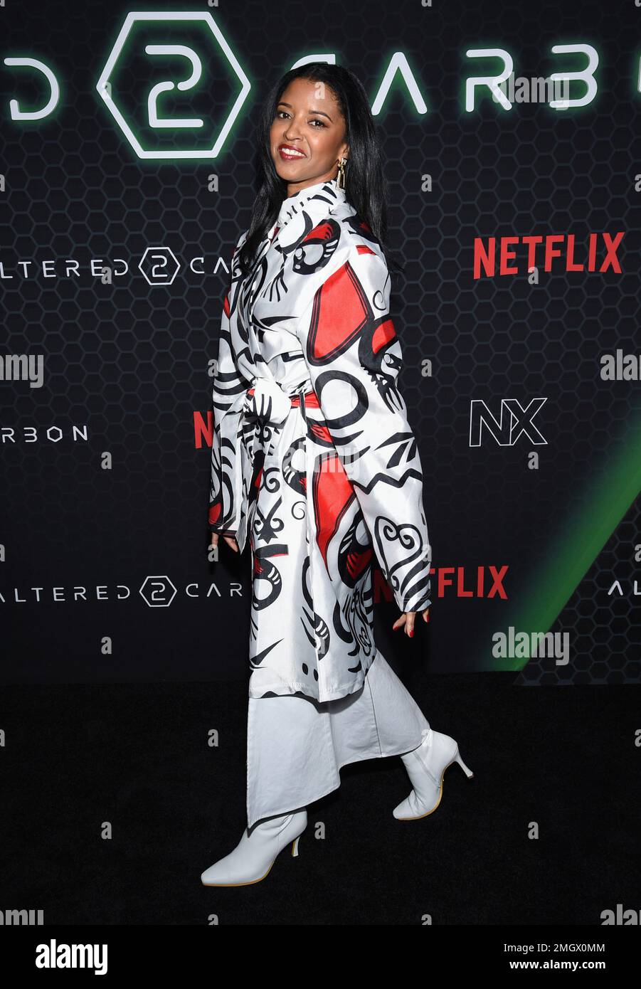 Actress Renée Elise Goldsberry attends Netflix's "Altered Carbon" season 2 premiere at AMC Lincoln Square on Monday, Feb. 24, 2020, in New York. (Photo by Evan Agostini/Invision/AP) Stockfoto