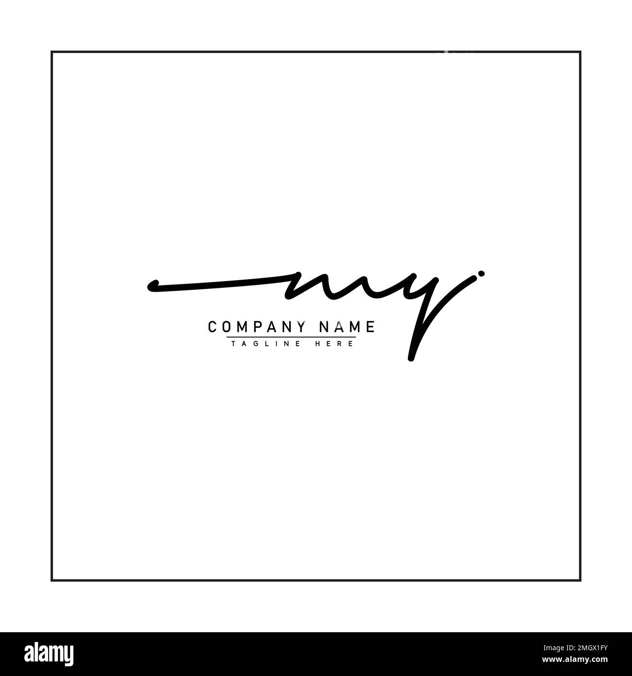 Einfaches Signature-Logo für Alphabet MY - handschriftliche Signatur für Fotografie und Modegeschäft Stock Vektor