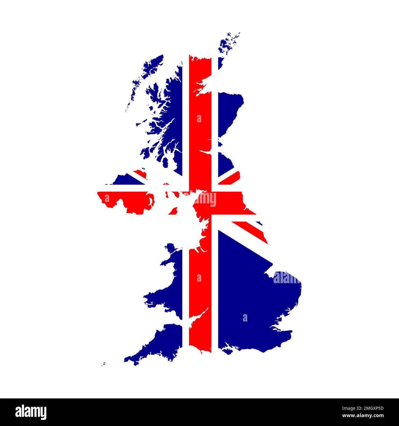 Karte von Großbritannien mit Flaggenfarben und Vektorformat Stock Vektor