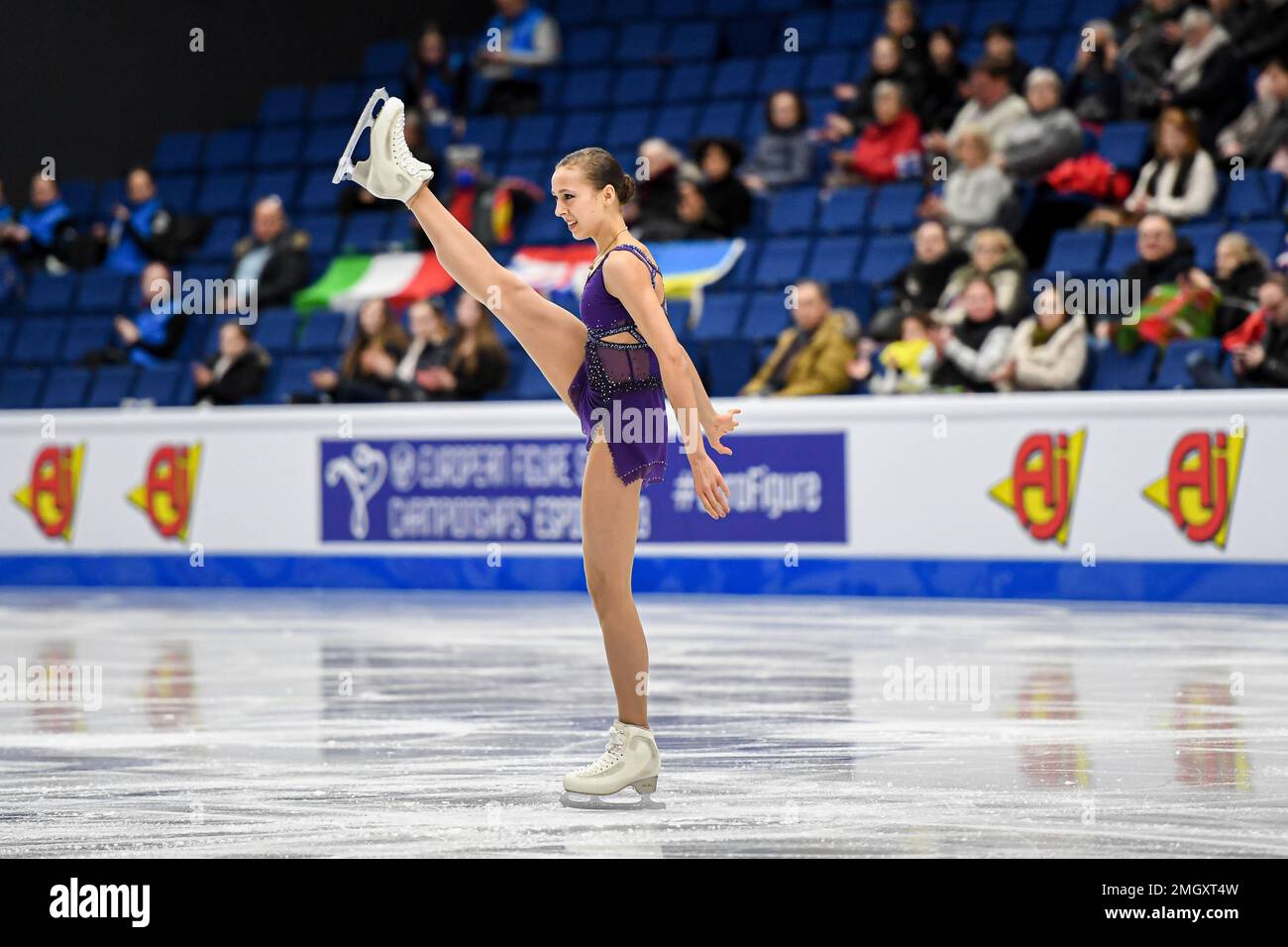 Livia KAISER (SUI), während des Women Short Program, bei der ISU European Figure Skating Championships 2023, in Espoo Metro Areena, am 26. Januar 2023 in Espoo, Finnland. Kredit: Raniero Corbelletti/AFLO/Alamy Live News Stockfoto