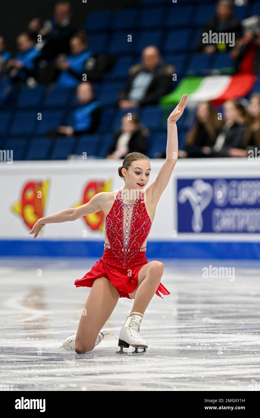 Marilena KITROMILIS (CYP), während des Women Short Program, bei der ISU European Figure Skating Championships 2023, in Espoo Metro Areena, am 26. Januar 2023 in Espoo, Finnland. Kredit: Raniero Corbelletti/AFLO/Alamy Live News Stockfoto
