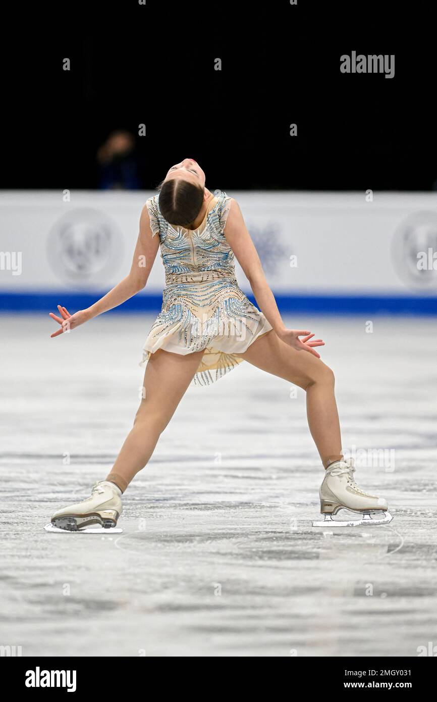 Nina PINZARRONE (BEL), während des Women Short Program, bei der ISU European Figure Skating Championships 2023, in Espoo Metro Areena, am 26. Januar 2023 in Espoo, Finnland. Kredit: Raniero Corbelletti/AFLO/Alamy Live News Stockfoto