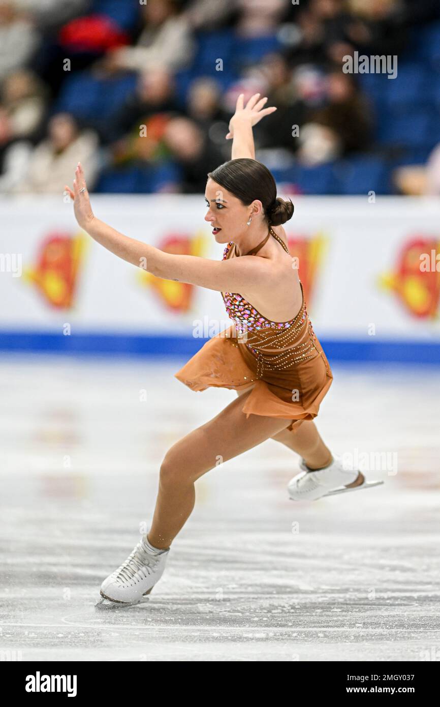 Natasha McKay (GBR), während des Women Short Program, bei der ISU European Figure Skating Championships 2023, in Espoo Metro Areena, am 26. Januar 2023 in Espoo, Finnland. Kredit: Raniero Corbelletti/AFLO/Alamy Live News Stockfoto