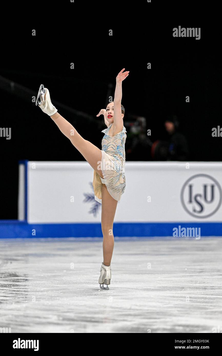 Nina PINZARRONE (BEL), während des Women Short Program, bei der ISU European Figure Skating Championships 2023, in Espoo Metro Areena, am 26. Januar 2023 in Espoo, Finnland. Kredit: Raniero Corbelletti/AFLO/Alamy Live News Stockfoto