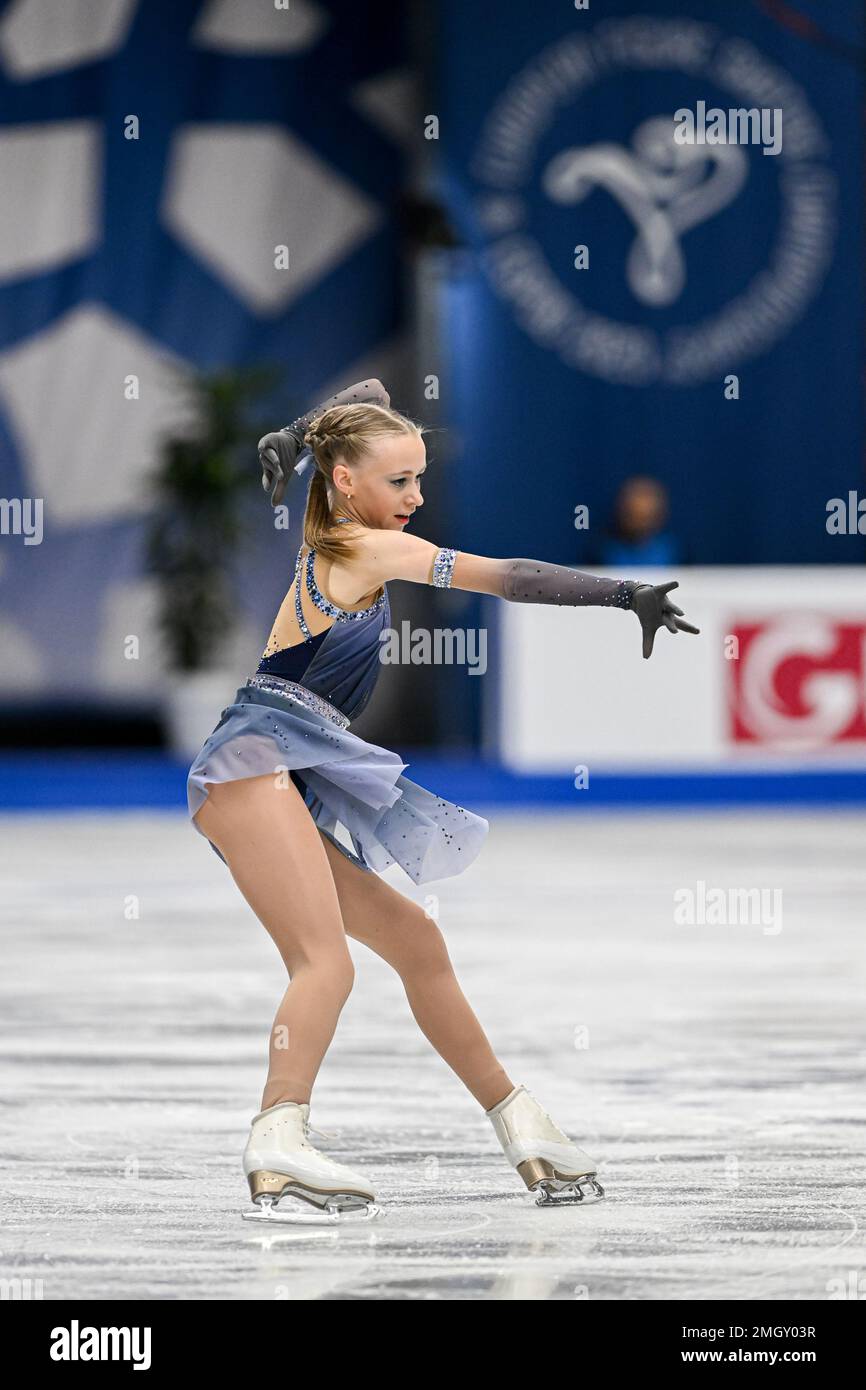 Janna JYRKINEN (FIN), während des Women Short Program, bei der ISU European Figure Skating Championships 2023, in Espoo Metro Areena, am 26. Januar 2023 in Espoo, Finnland. Kredit: Raniero Corbelletti/AFLO/Alamy Live News Stockfoto