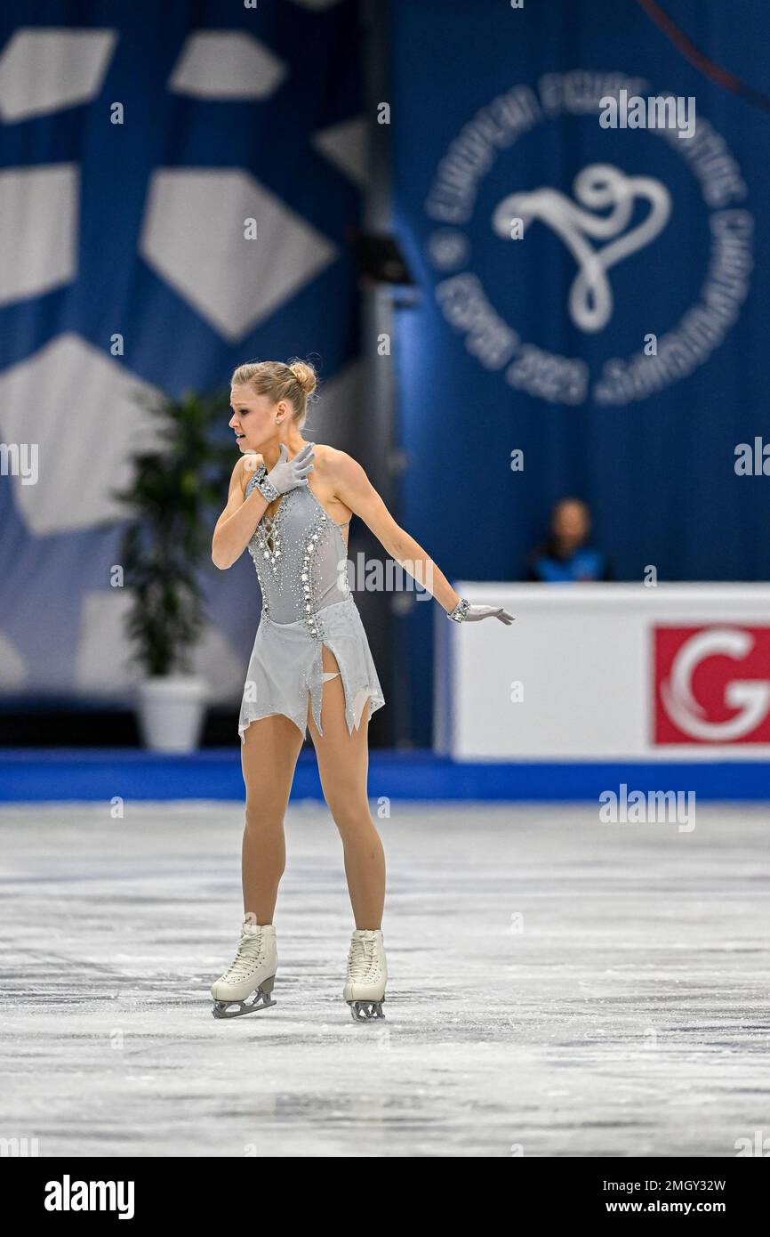 DASA GRM (SLO), während des Women Short Program, bei der ISU European Figure Skating Championships 2023, in Espoo Metro Areena, am 26. Januar 2023 in Espoo, Finnland. Kredit: Raniero Corbelletti/AFLO/Alamy Live News Stockfoto