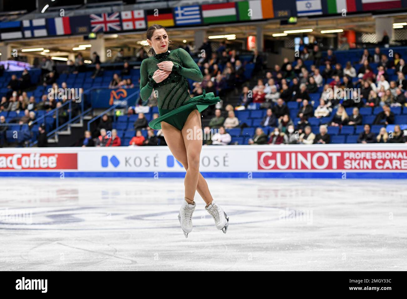 Julia SAUTER (ROU), während des Women Short Program, bei der ISU European Figure Skating Championships 2023, in Espoo Metro Areena, am 26. Januar 2023 in Espoo, Finnland. Kredit: Raniero Corbelletti/AFLO/Alamy Live News Stockfoto
