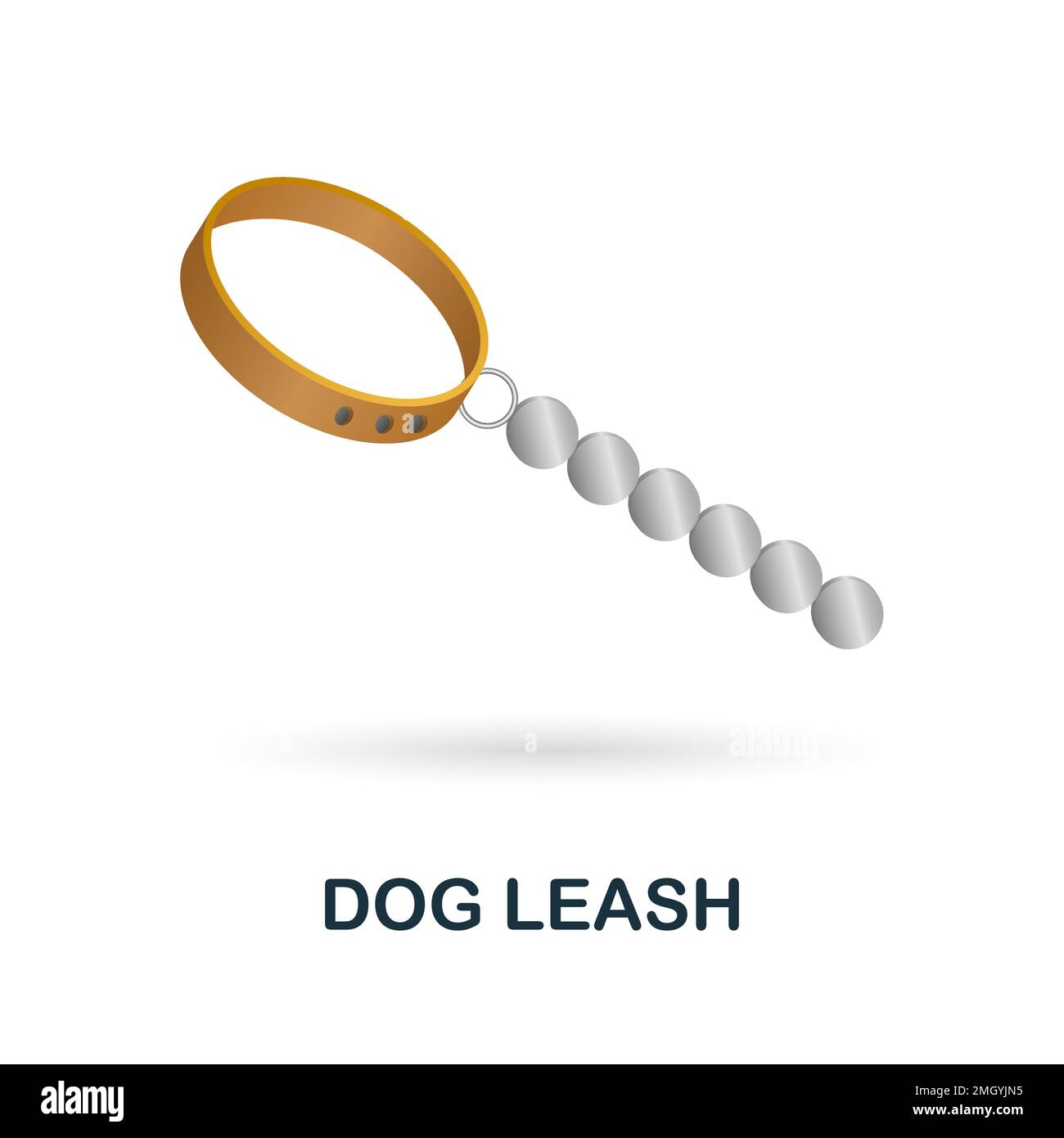 Symbol „Hundeschlück“. 3D Abbildung aus der Haustiersammlung. Creative Dog Leash 3D Symbol für Webdesign, Vorlagen, Infografiken und mehr Stock Vektor