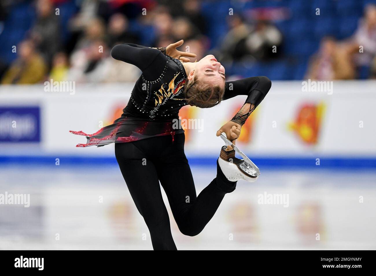 Olga MIKUTINA (AUT), während des Women Short Program, bei der ISU European Figure Skating Championships 2023, in Espoo Metro Areena, am 26. Januar 2023 in Espoo, Finnland. Kredit: Raniero Corbelletti/AFLO/Alamy Live News Stockfoto