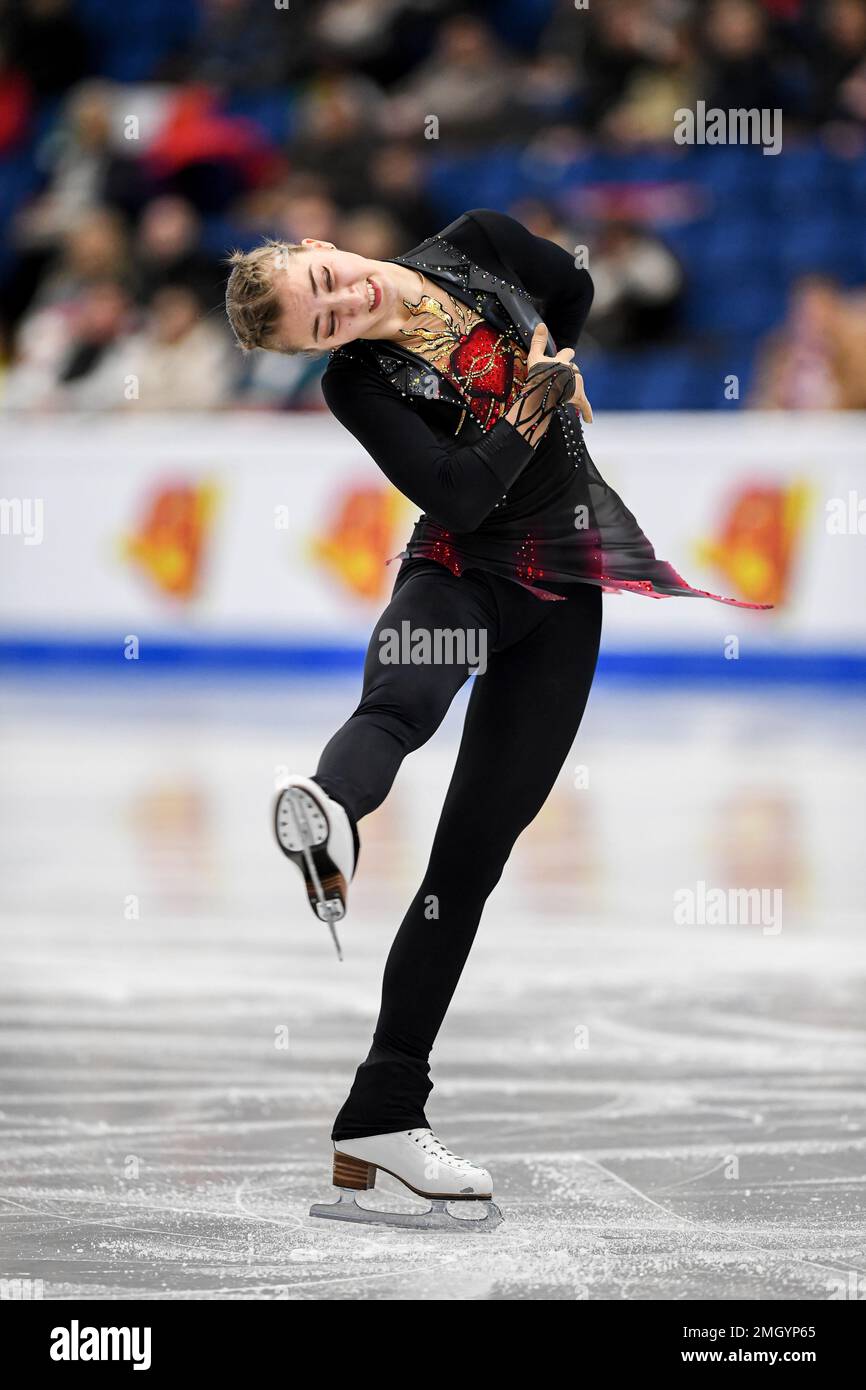 Olga MIKUTINA (AUT), während des Women Short Program, bei der ISU European Figure Skating Championships 2023, in Espoo Metro Areena, am 26. Januar 2023 in Espoo, Finnland. Kredit: Raniero Corbelletti/AFLO/Alamy Live News Stockfoto