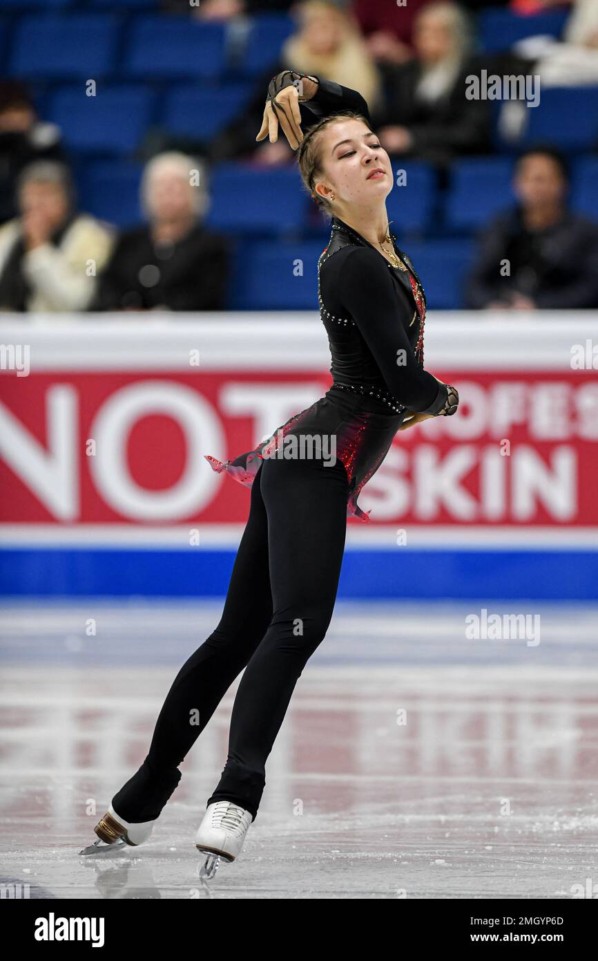 Olga MIKUTINA (AUT), während des Women Short Program, bei der ISU European Figure Skating Championships 2023, in Espoo Metro Areena, am 26. Januar 2023 in Espoo, Finnland. Kredit: Raniero Corbelletti/AFLO/Alamy Live News Stockfoto