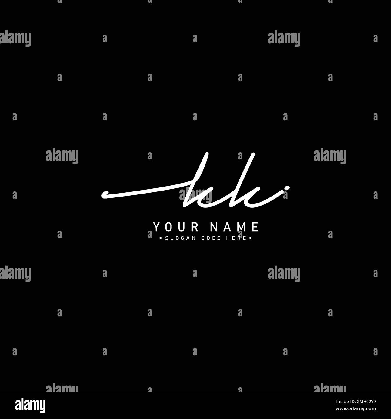 Initial Letter KK Vector Logo Vorlage im handschriftlichen Signaturstil Stock Vektor