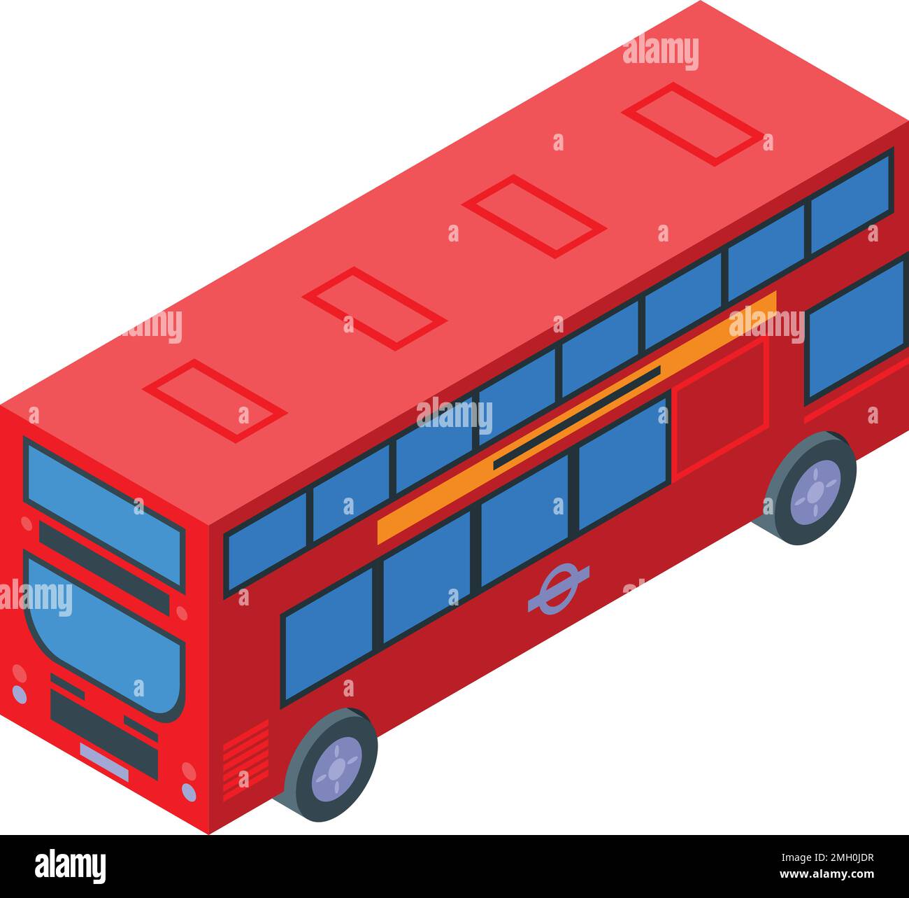 Rotes London Bus Symbol isometrischer Vektor. In die Altstadt. Doppelter Transport Stock Vektor