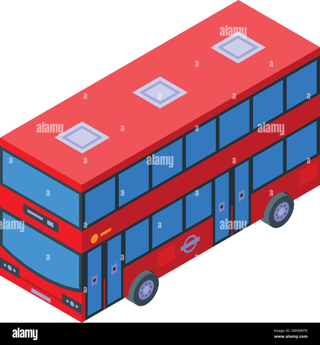 Isometrischer Vektor des Londoner Touristenbus-Symbols. England Stadt. UK-Bus Stock Vektor