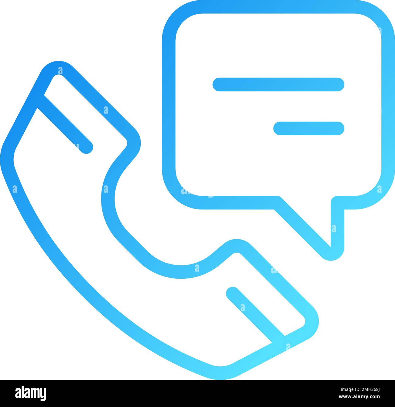 Mobiltelefon mit Sprechblase Pixel Perfect Gradient Linearvektorsymbol Stock Vektor