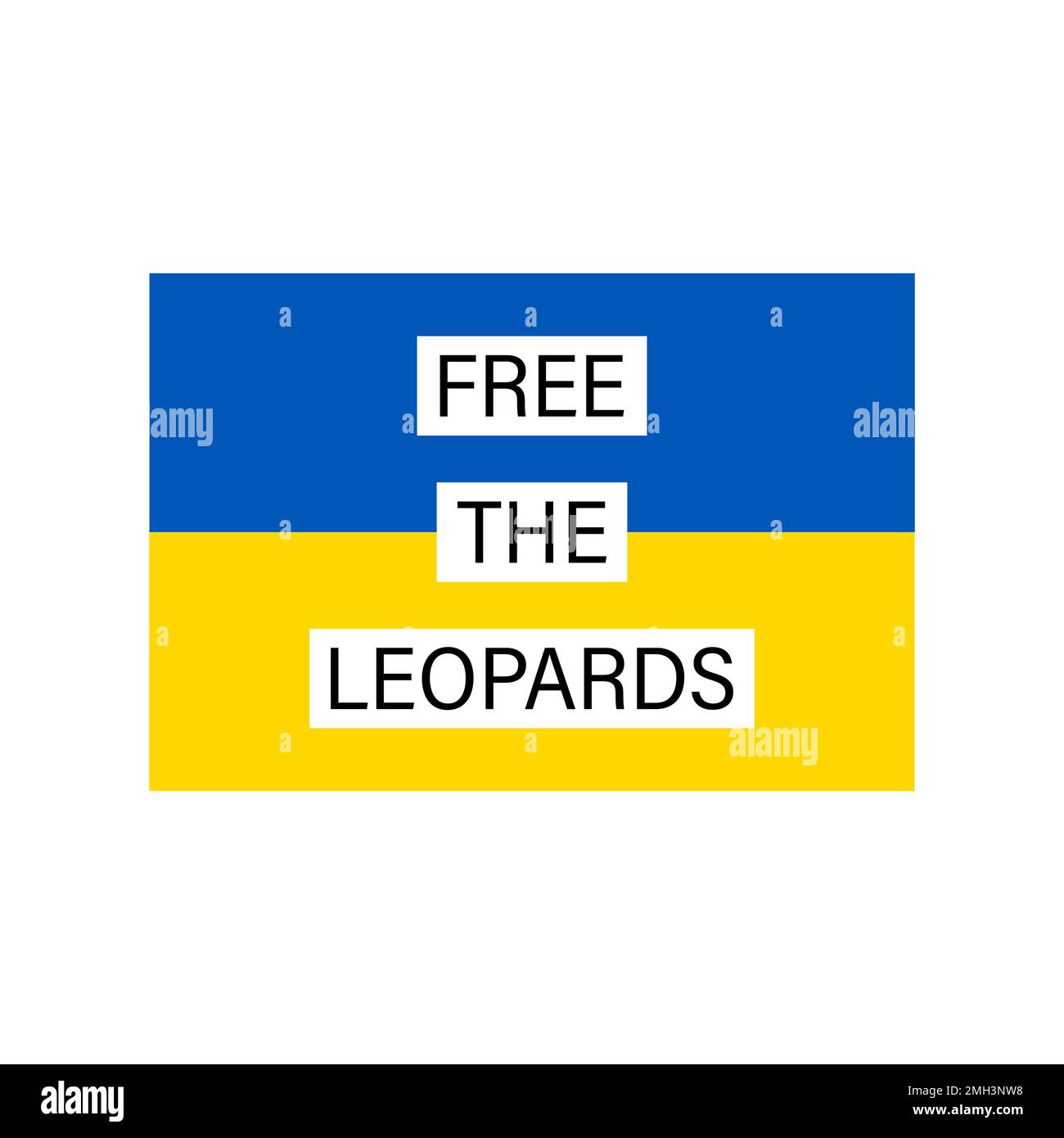 Kostenloses Leopardenbanner. Flaggenmuster, Plakat „Helfen Sie der Ukraine“, Krieg in der Ukraine stoppen Stock Vektor