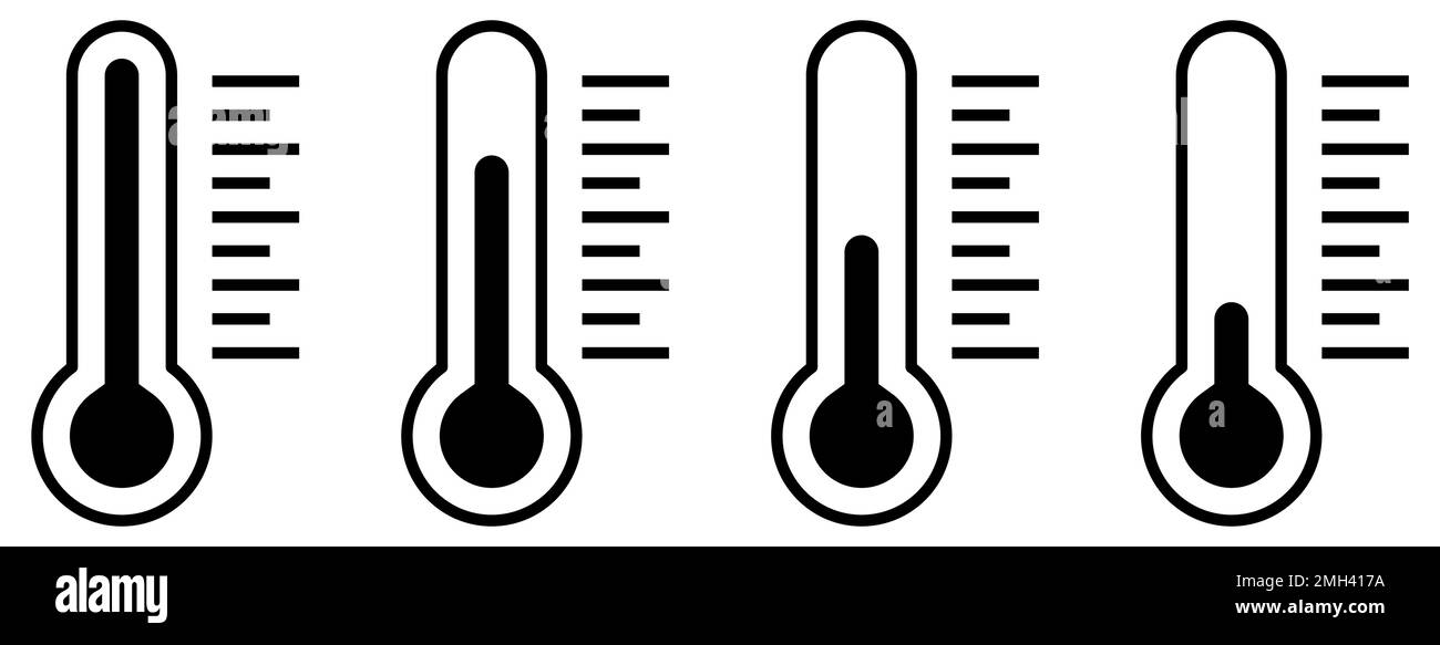 Thermometersymbole eingestellt. Temperatursymbole. Vektordarstellung Stock Vektor