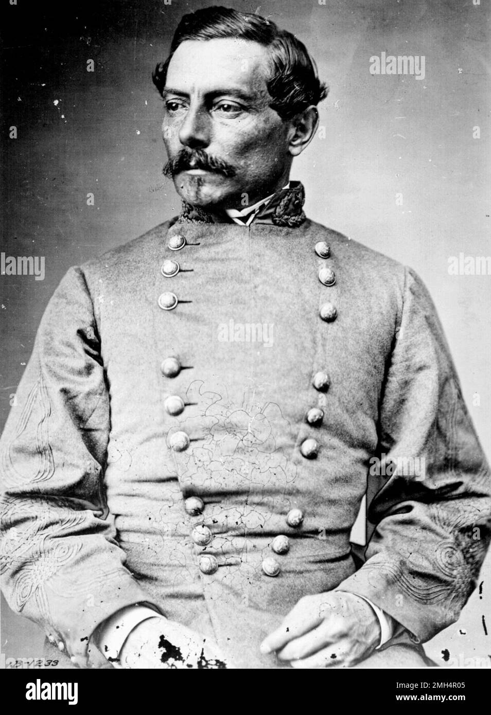 General Pierre Gustave Toutant de Beauregard, der Befehlshaber der Konföderierten des Bombenanschlags auf Fort Sumter war. Die Bombardierung und Gefangennahme von Fort Sumter durch die Konföderierten war die Eröffnungsschlacht im Amerikanischen Bürgerkrieg. Stockfoto