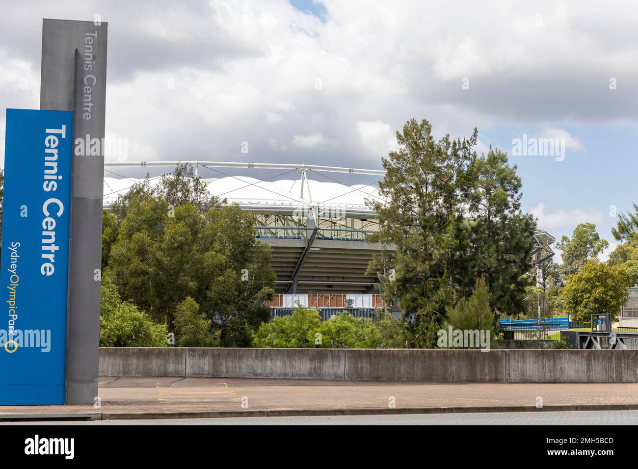 Sydney Tennis Centre, Außenansicht, im Sydney Olympic Park, Greater Western Sydney, NSW, Australien Stockfoto