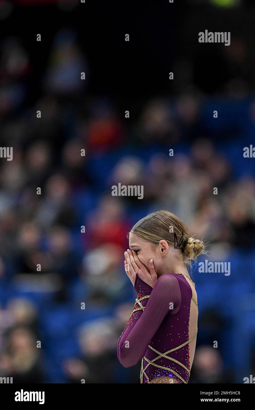 Kimmy REPOND (SUI), während des Women Short Program, bei der ISU European Figure Skating Championships 2023, in Espoo Metro Areena, am 26. Januar 2023 in Espoo, Finnland. Kredit: Raniero Corbelletti/AFLO/Alamy Live News Stockfoto