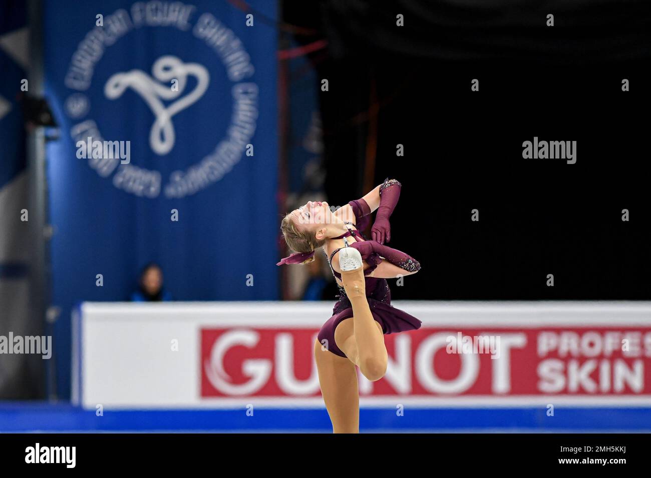 Alexandra FEIGIN (BUL), während des Women Short Program, bei der ISU European Figure Skating Championships 2023, in Espoo Metro Areena, am 26. Januar 2023 in Espoo, Finnland. Kredit: Raniero Corbelletti/AFLO/Alamy Live News Stockfoto