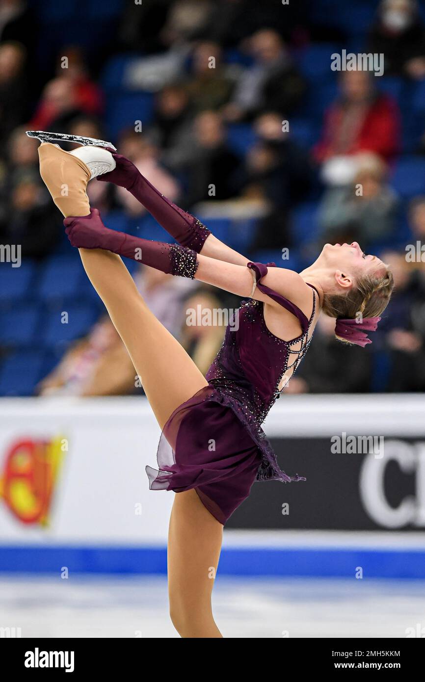 Alexandra FEIGIN (BUL), während des Women Short Program, bei der ISU European Figure Skating Championships 2023, in Espoo Metro Areena, am 26. Januar 2023 in Espoo, Finnland. Kredit: Raniero Corbelletti/AFLO/Alamy Live News Stockfoto