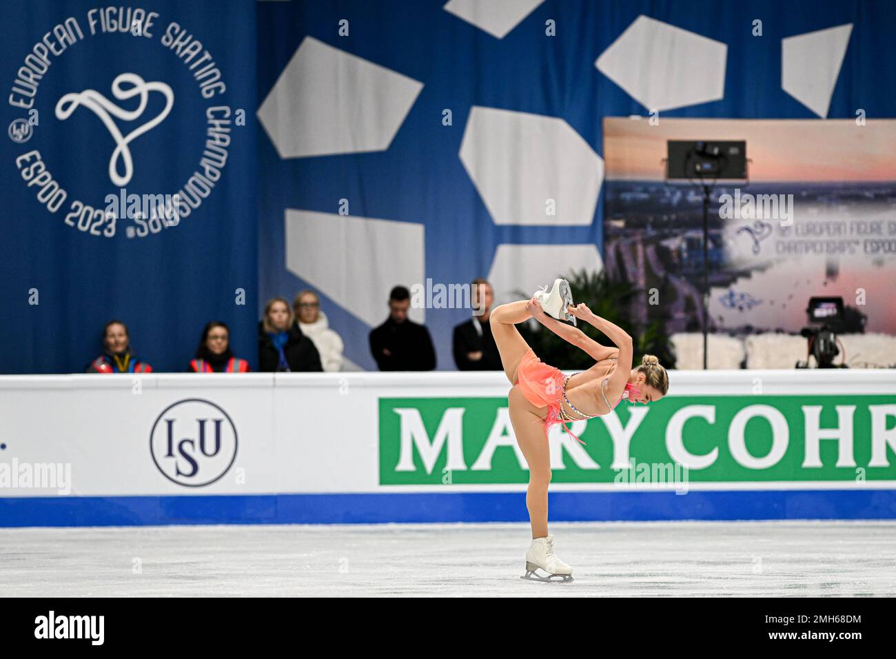 Loena HENDRICKX (BEL), während des Women Short Program, bei der ISU European Figure Skating Championships 2023, in Espoo Metro Areena, am 26. Januar 2023 in Espoo, Finnland. Kredit: Raniero Corbelletti/AFLO/Alamy Live News Stockfoto