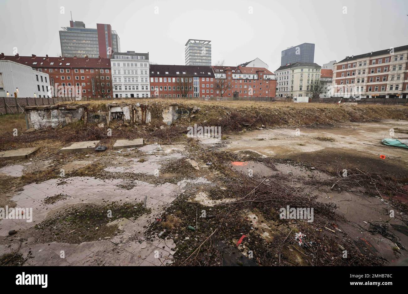 Hamburg, Deutschland. 25. Januar 2023. Der verfallene Standort der ...