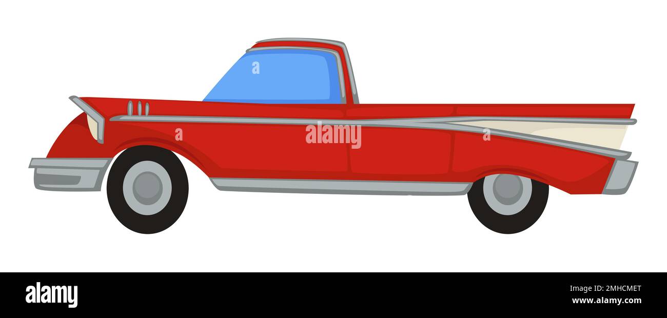 Oldtimer, 50s Retro-Muskelauto, 1950er Transport Stock Vektor