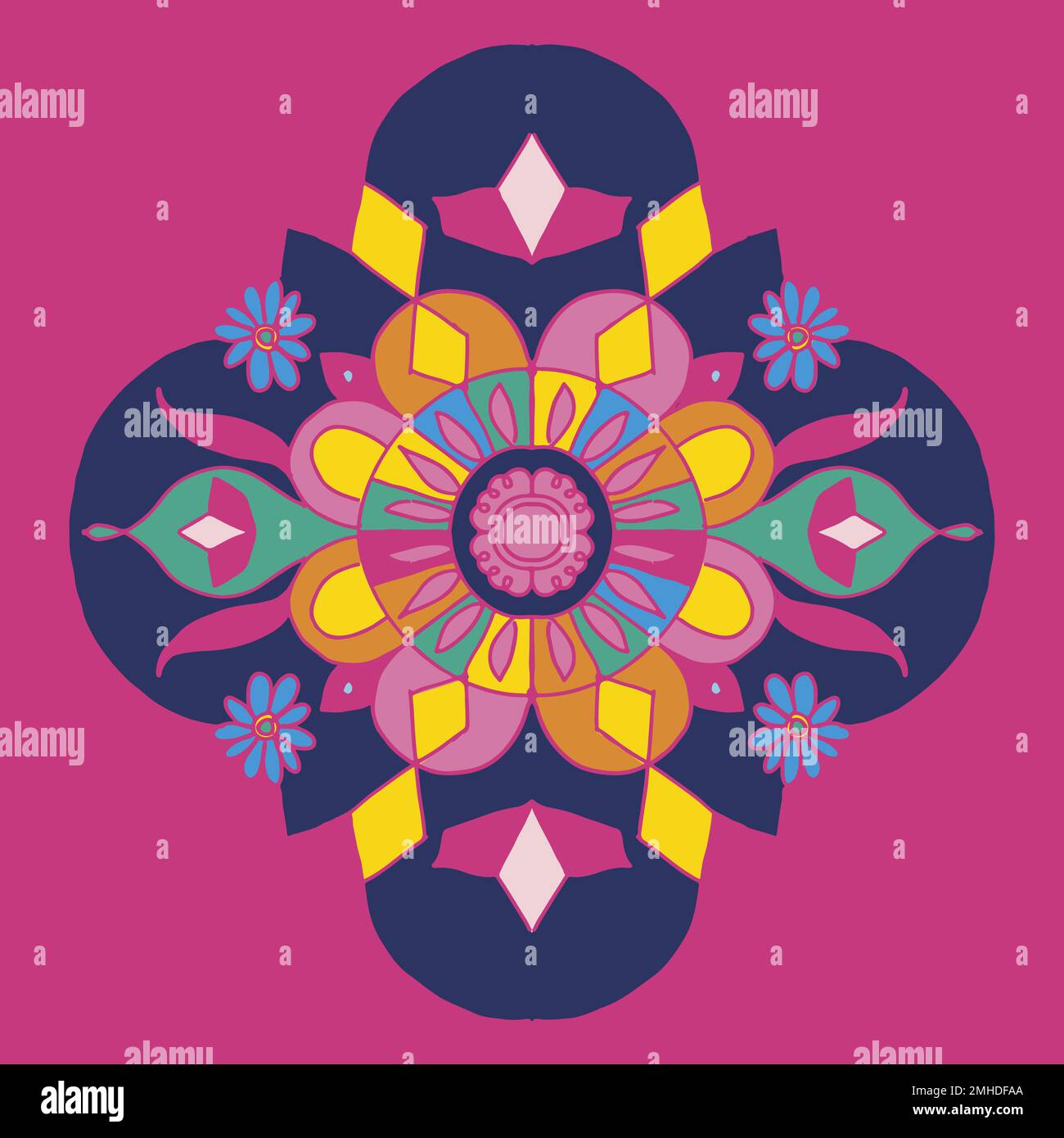 Diwali Indian Rangoli Vektor-Design Stock Vektor