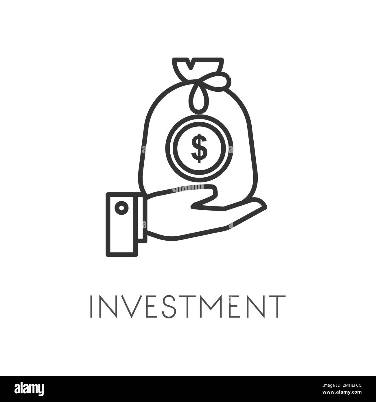 Wirtschaftliche Strategie der Bankentwicklung und isolierte Symbole für Investitionen Stock Vektor