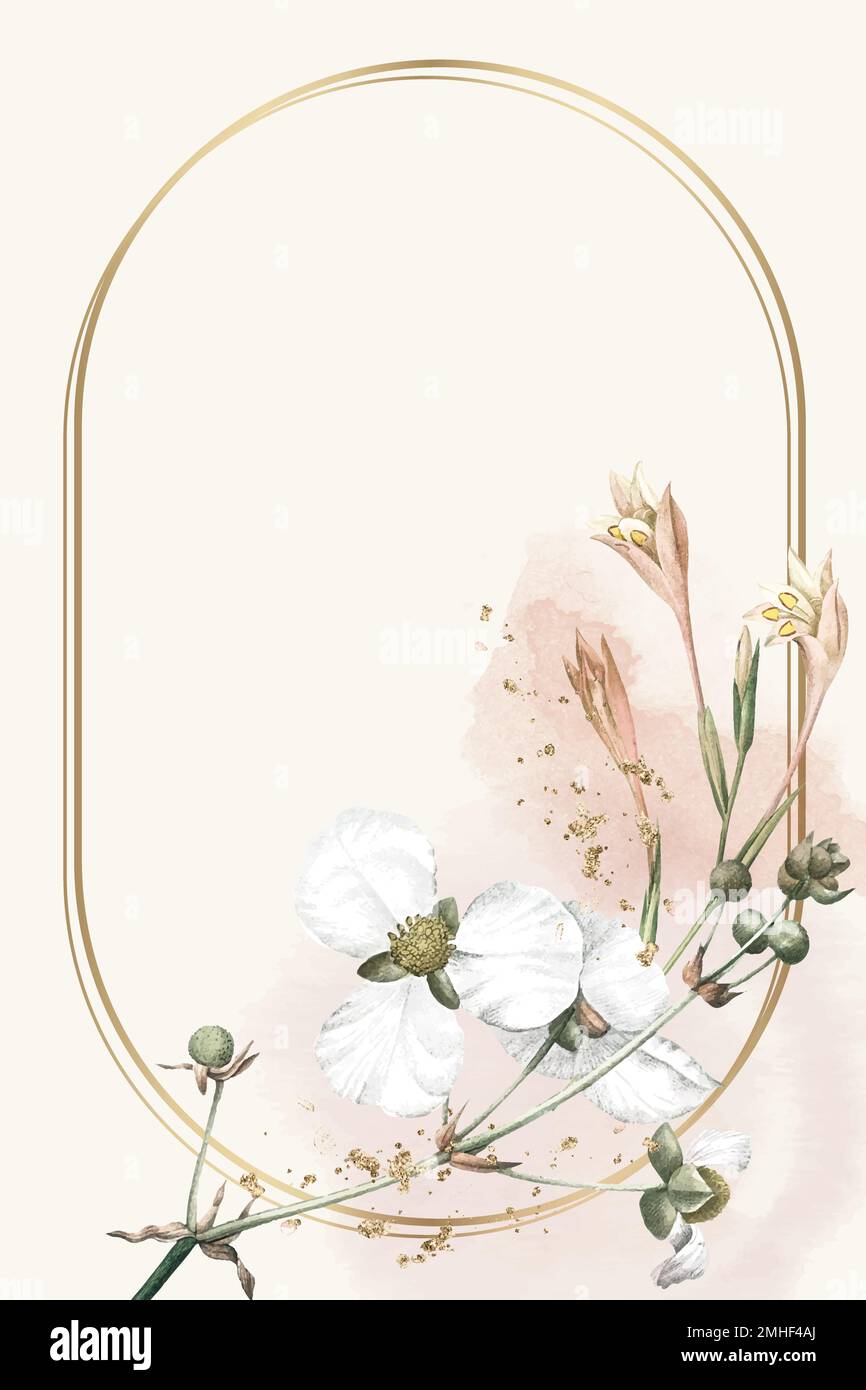 Vektor mit goldenem Rahmen mit Laubpfeilspitze Stock Vektor