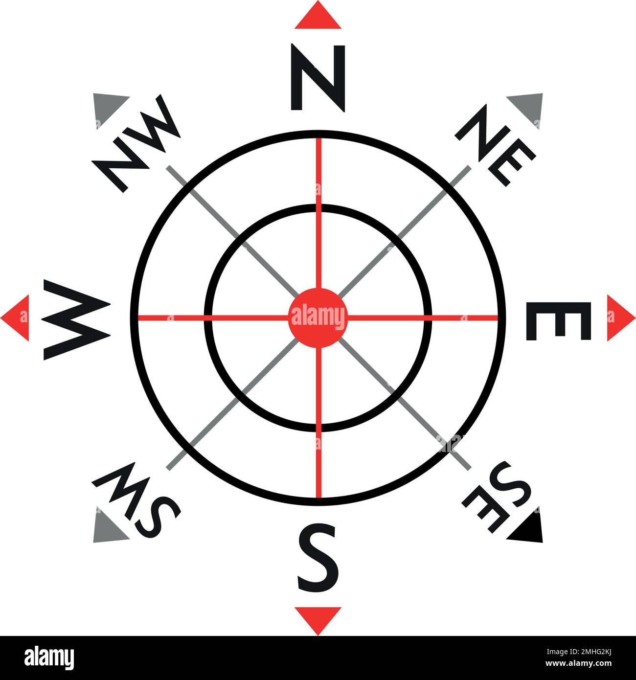 Navigationshemisphäre, Illustration, Symbolvektor Stock Vektor