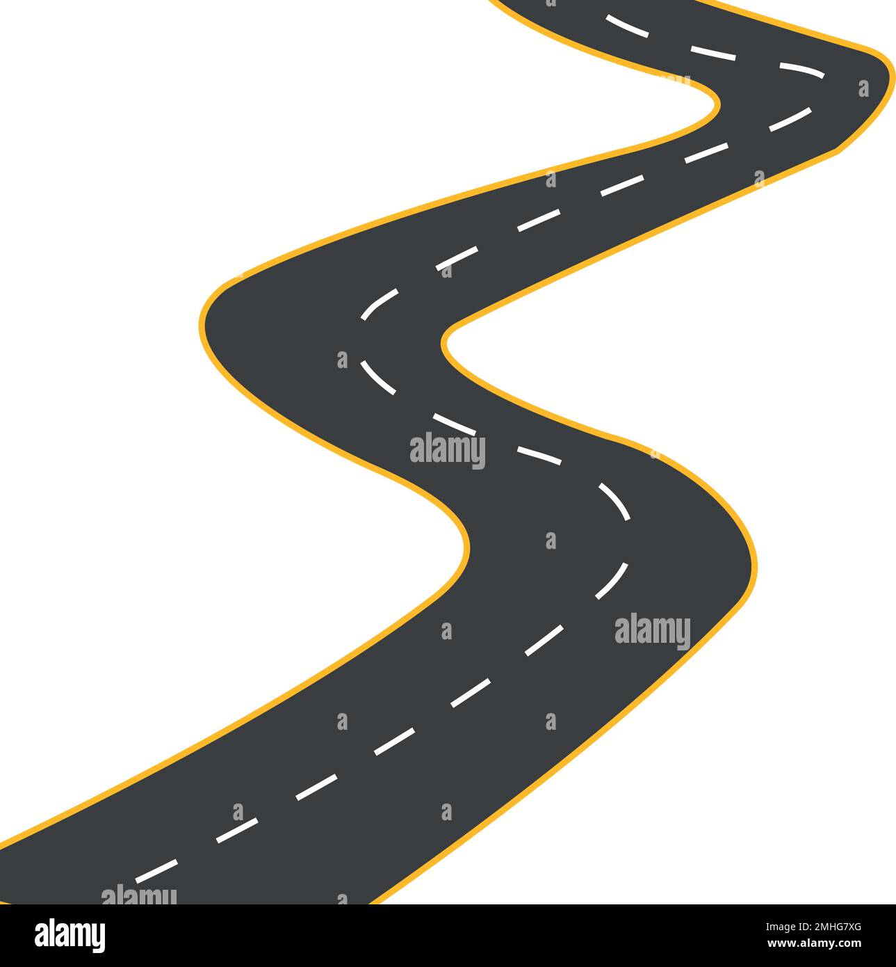 Navigationskarte Infografik Zeitachse in 9 Schritten Konzept. Kurvenreiche Straße. Vektordarstellung. Vektordarstellung Stock Vektor