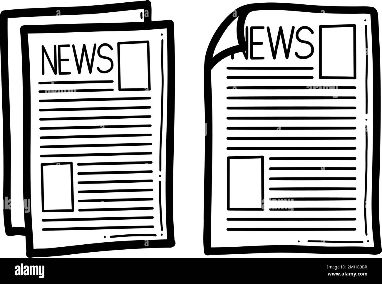 Vektorsymbol für Newsletterzeile. Gliederung-E-Mail. Umschlag mit Buchstabenvektorzeichen, lineares Piktogramm auf weiß isoliert. . Stock Vektor