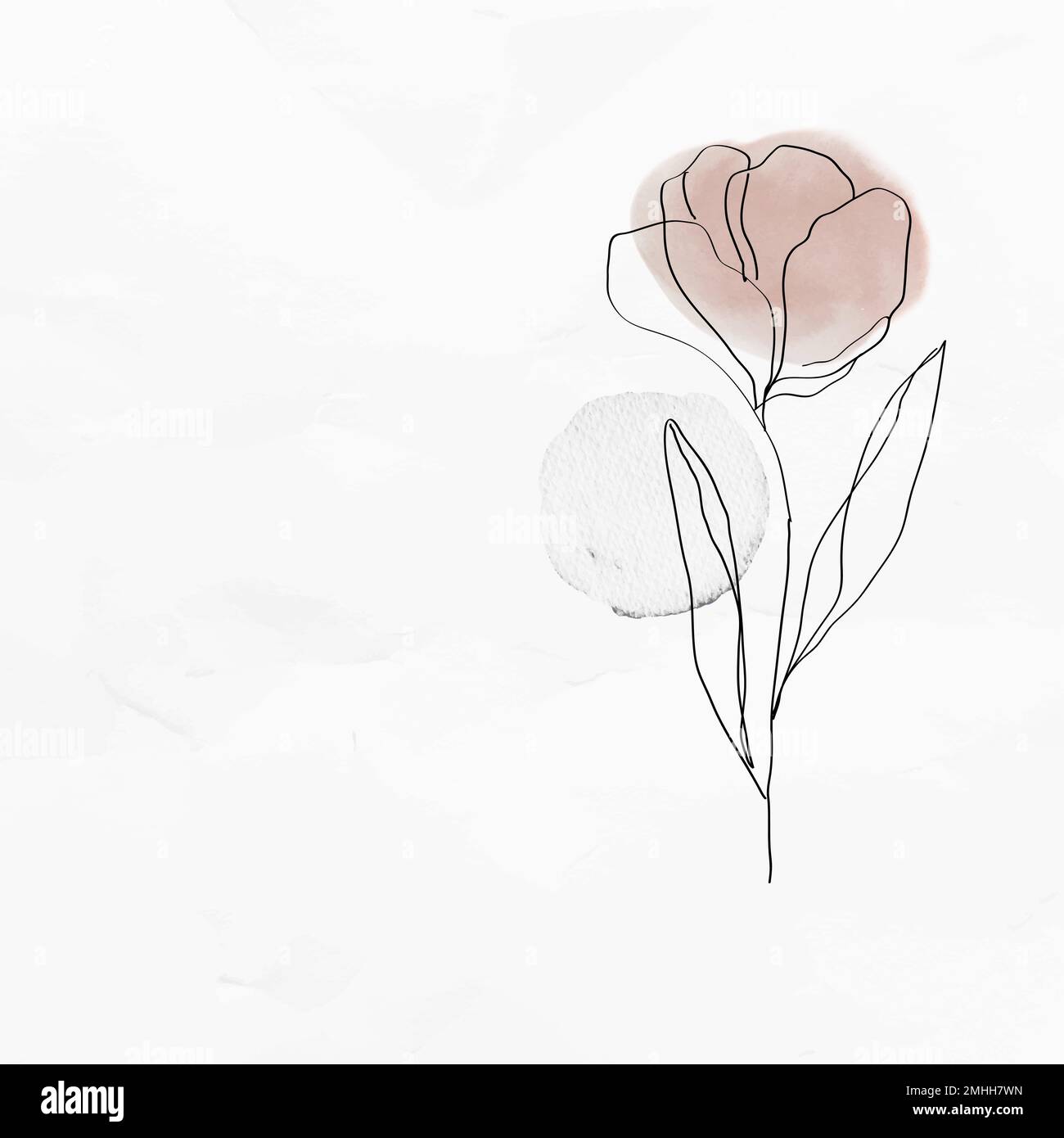 Texturierter Hintergrund mit Tulpenvektor feminine Linie Kunst Illustration Stock Vektor