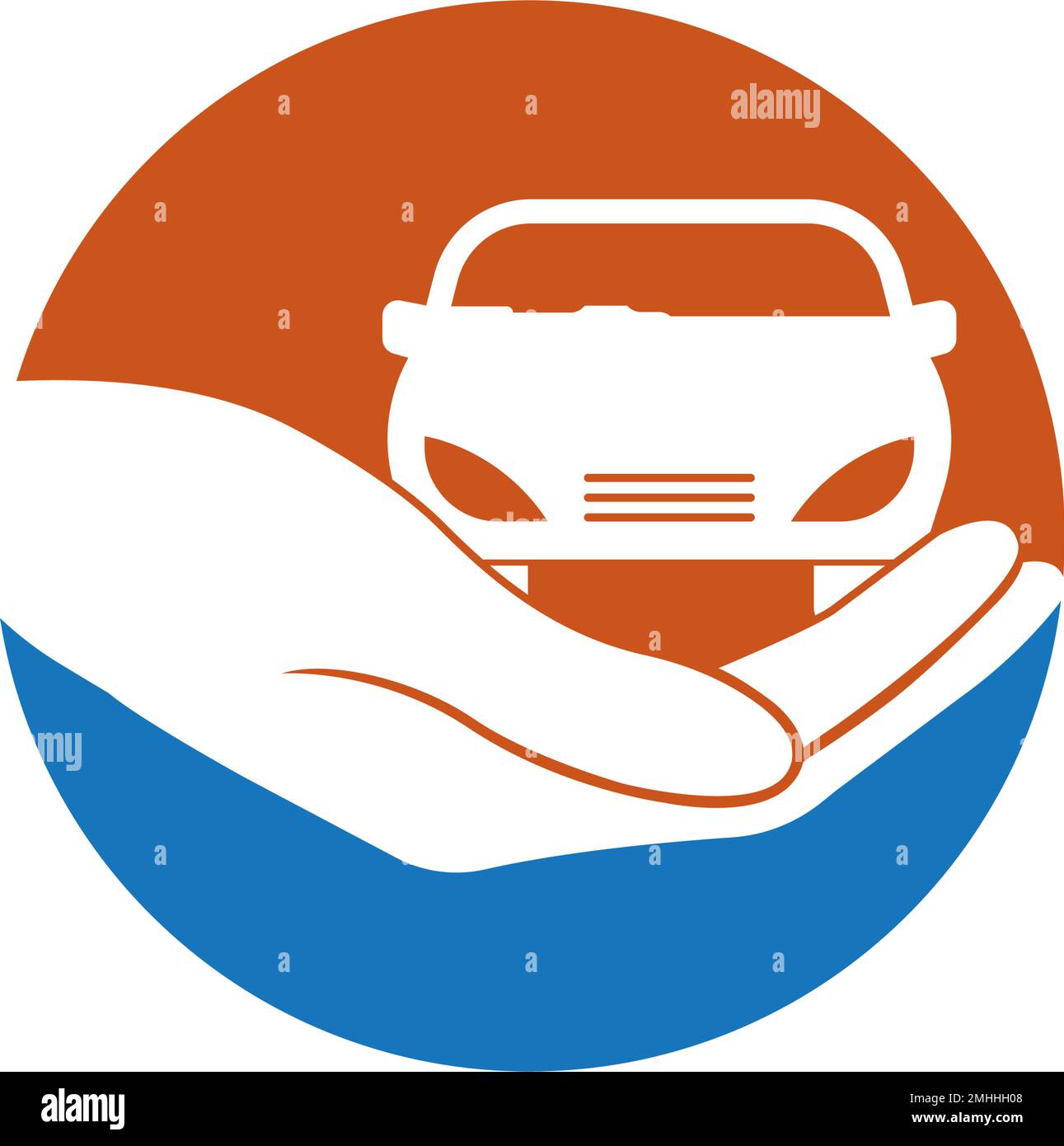 Symbol Fahrzeugversicherung. vector-Logo oder Autoschutz-Symbol Stock Vektor