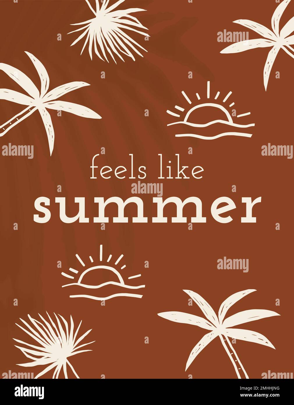 Sommer Doodle Vorlage Vektor fühlt sich an wie Sommer Zitat Social Media Banner Stock Vektor