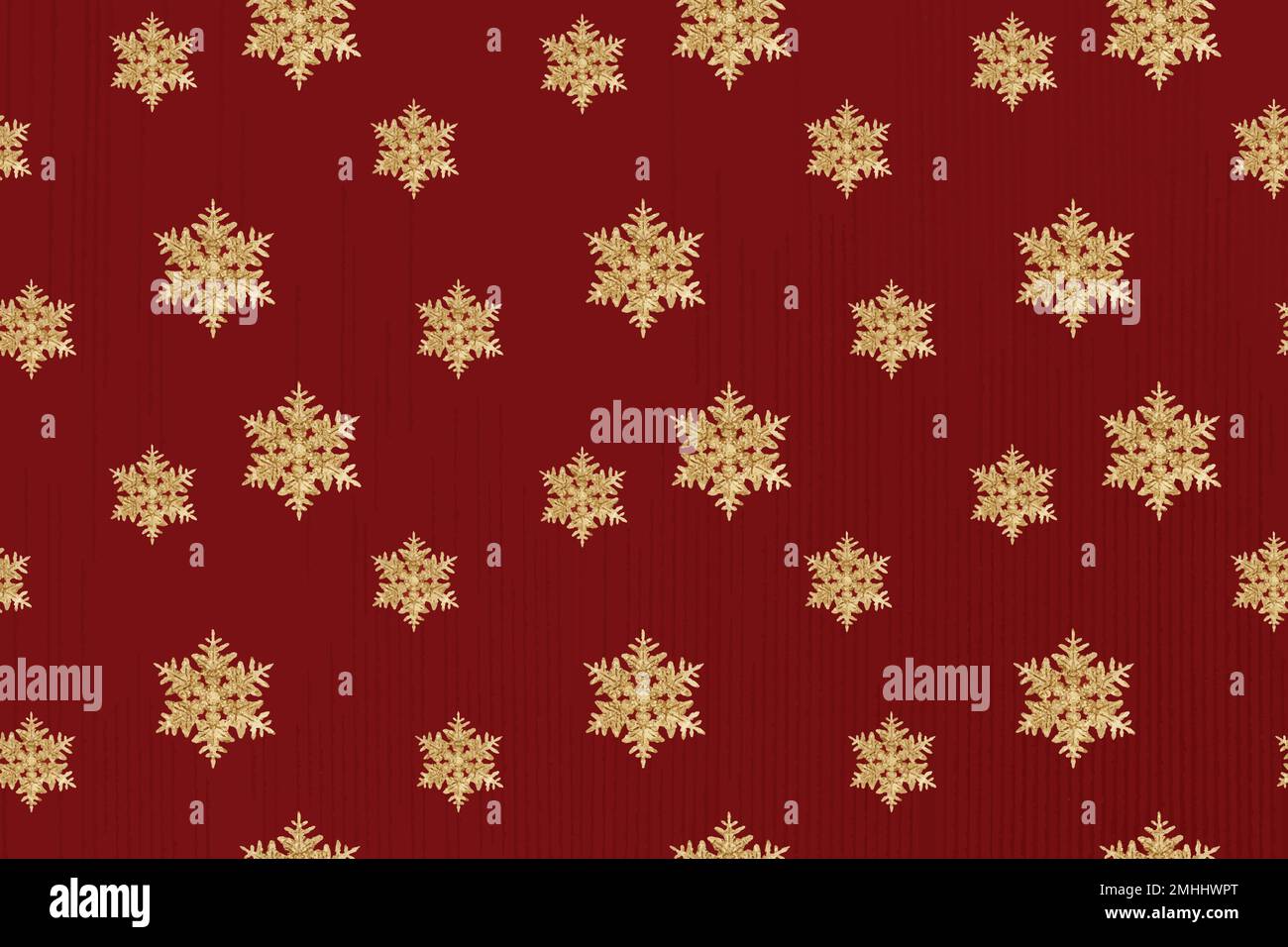 Roter Hintergrund-Vektor mit Schneeflocken-Muster zum Neujahr, Remix der Fotografie von Wilson Bentley Stock Vektor