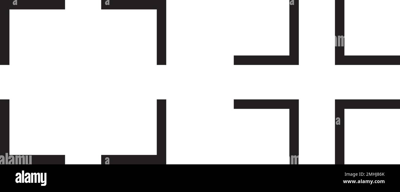 Symbol für Vollbildmodus und Verkleinern, Zeichen und Symbole, einfaches Vektordesign. Stock Vektor