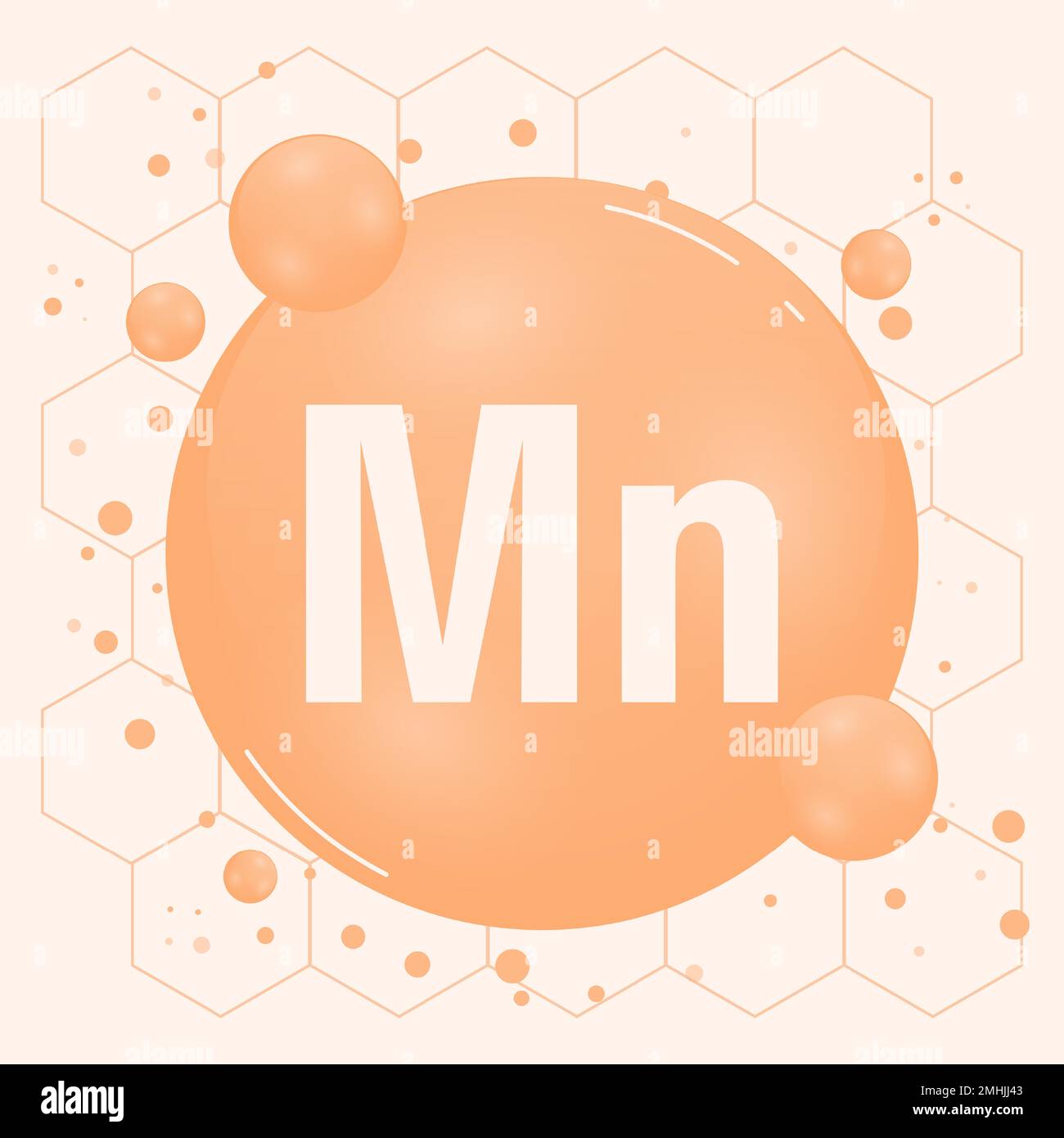 Mangan, Mn Mineralien für die Gesundheit. Mineralpillen-Symbol für medizinisches Design. Vektordarstellung Stock Vektor