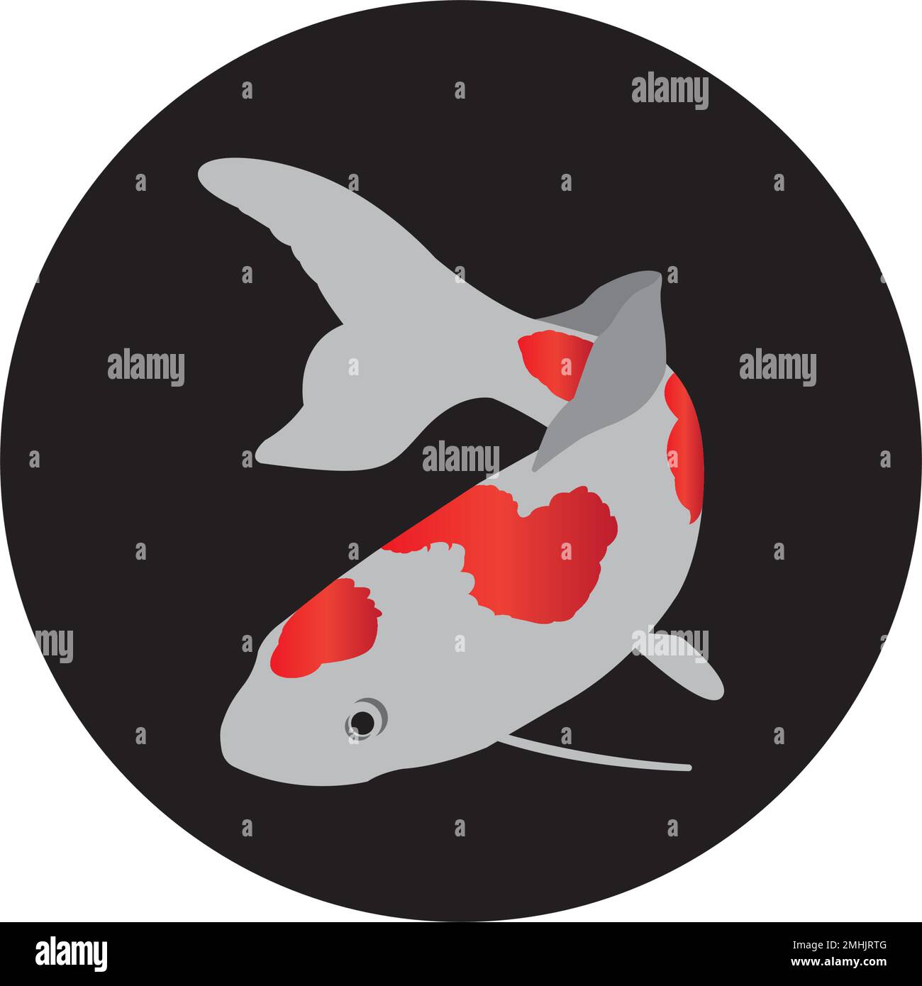 Logo-Design mit Koi-Fischvektorsymbol Stock Vektor