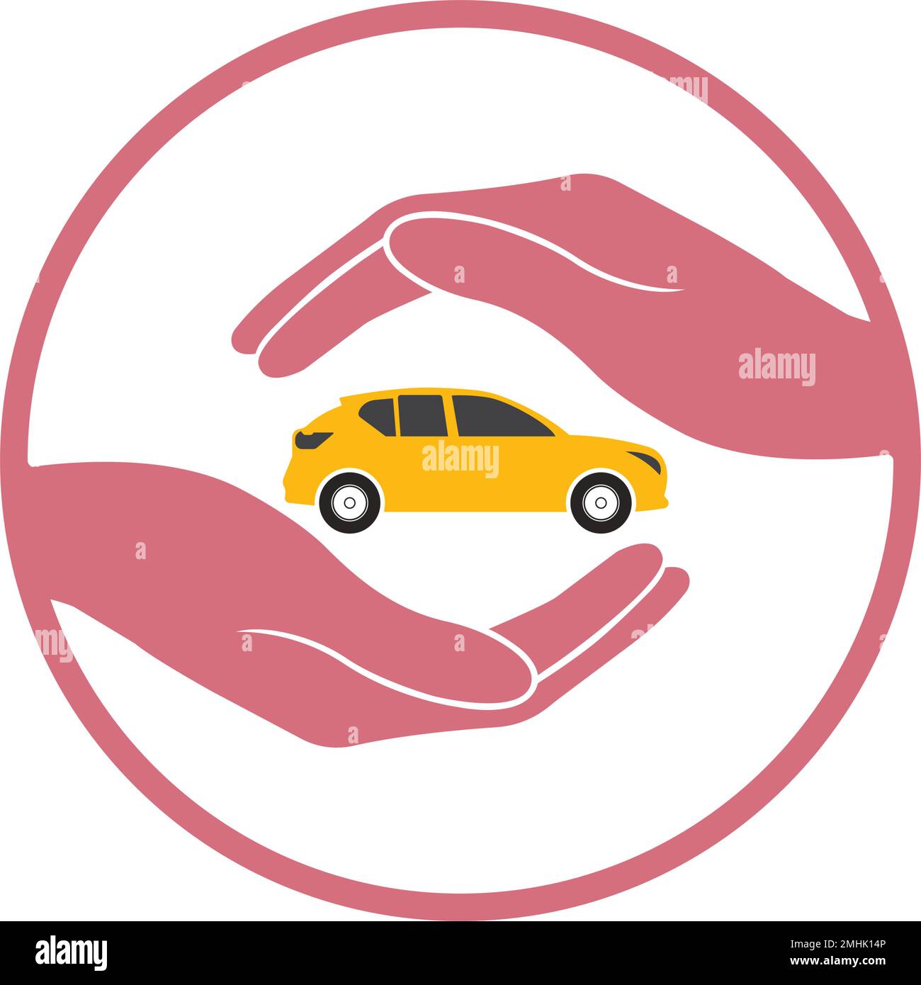 Symbol Fahrzeugversicherung. vector-Logo oder Autoschutz-Symbol Stock Vektor