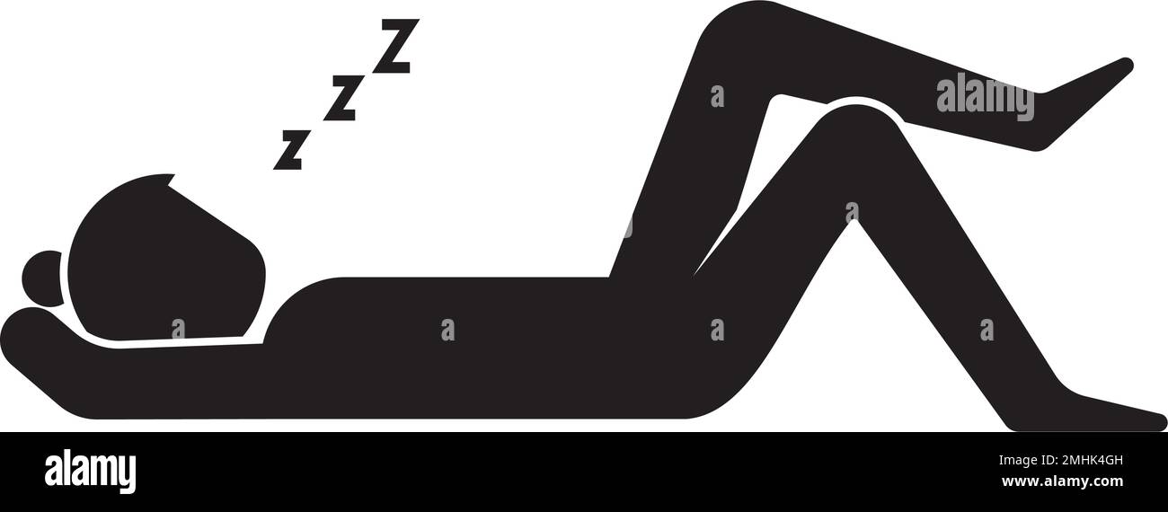 Symbol „Personen schlafen oder entspannen“. vektordarstellung einfaches Design Stock Vektor