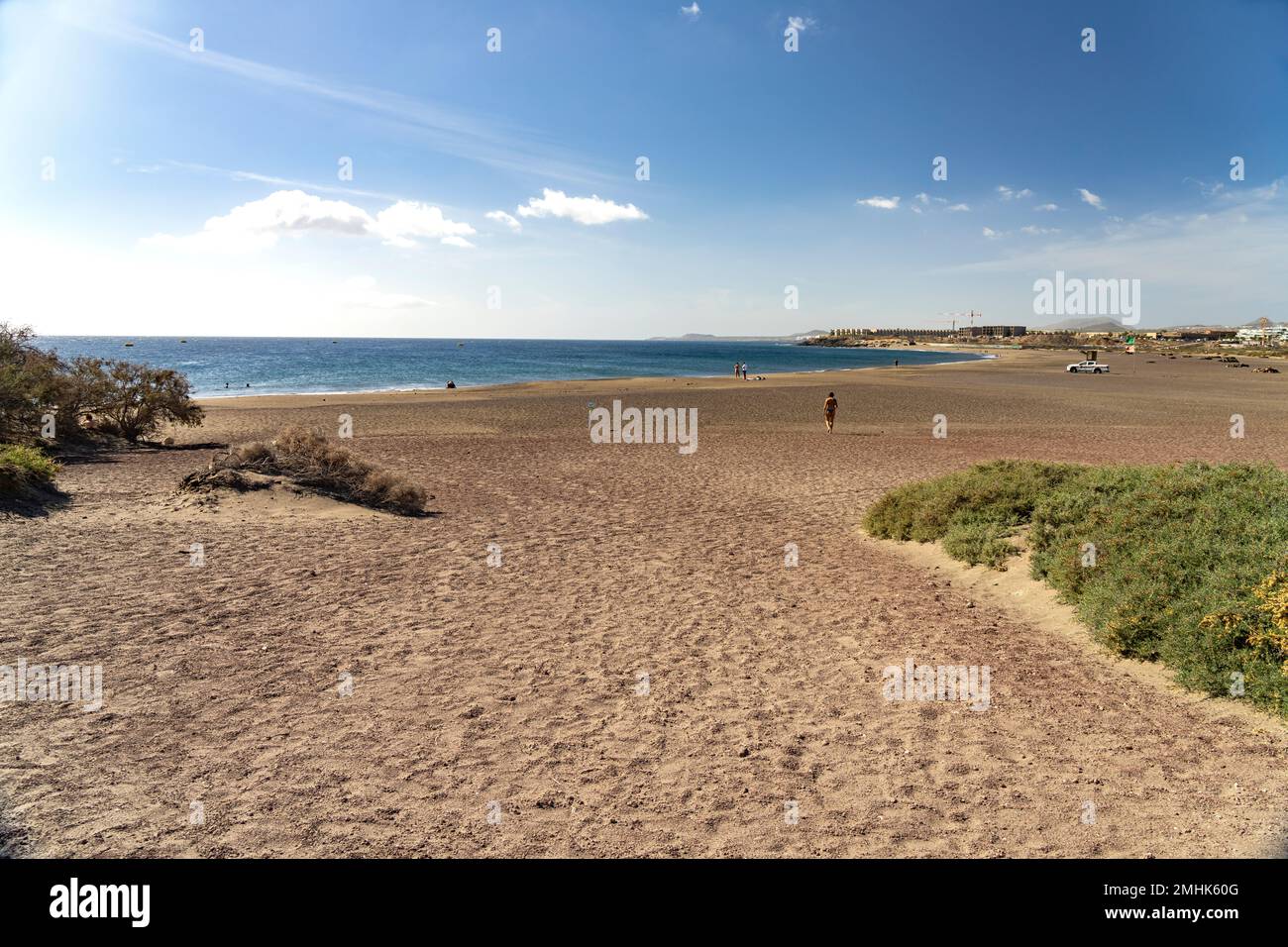 Der Strand Playa La Tejita bei El Medano, Granadilla de Abona, Insel Teneriffa, Kanarische Inseln, Spanien, Europa | der Strand Playa La Tejita in der Nähe Stockfoto