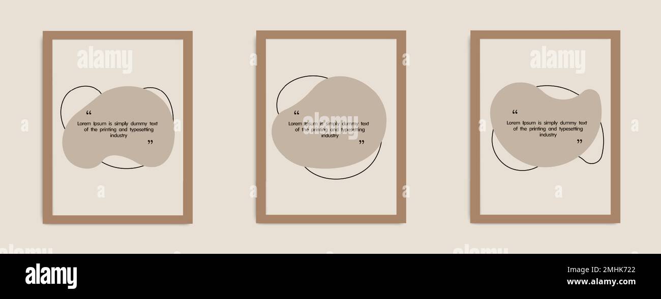 Postersammlung mit abstrakten geometrischen abgerundeten Formen. Inspirierendes Zitat. Minimalistische Wanddekoration, Print oder Postkarte. Vektordarstellung, flach Stock Vektor